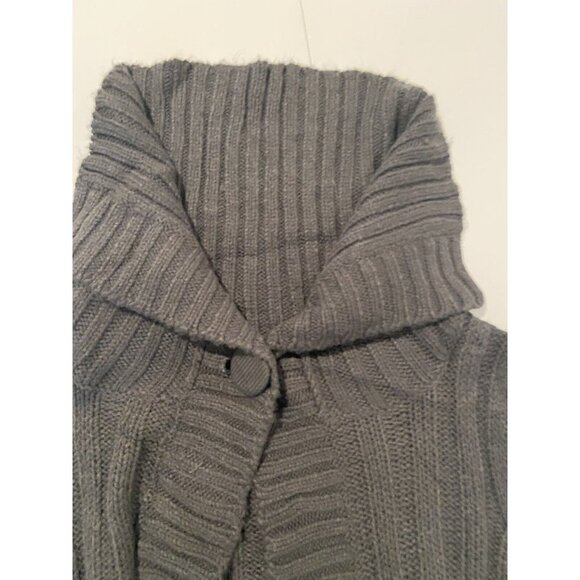 Derek Heart gray open  short cardigan short sleeve high neck open button size S - Picture 9 of 9